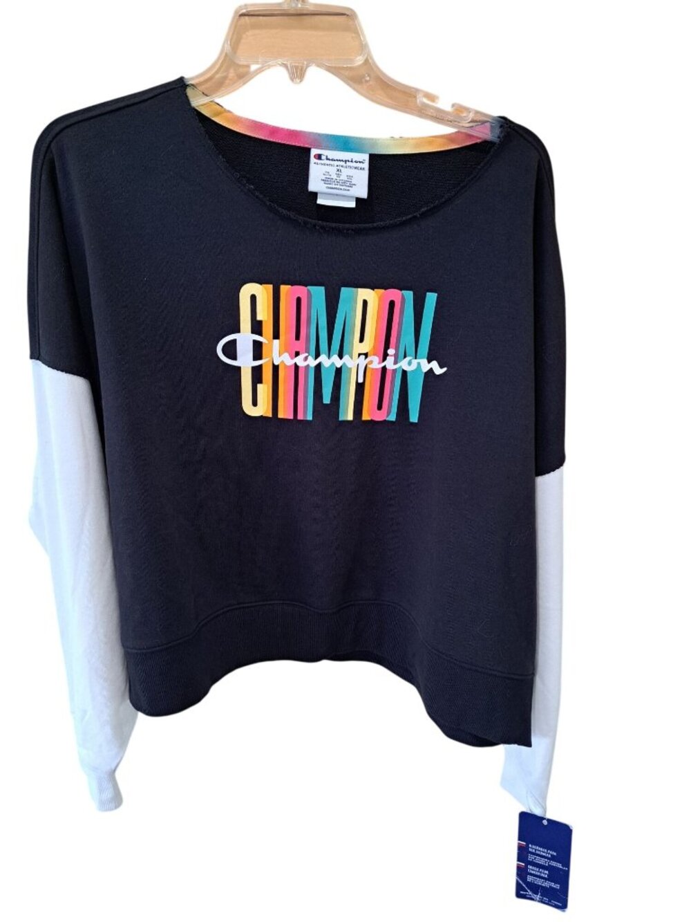 New Champion Womens Campus French Terry Sweatshirt Multicolor XL Athleisure
